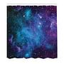 Duschvorhang Galaxy Polyester Navy Lila 175 x 180 cm 0