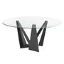 Round dining table Glass/Black steel Ø 150cm 1
