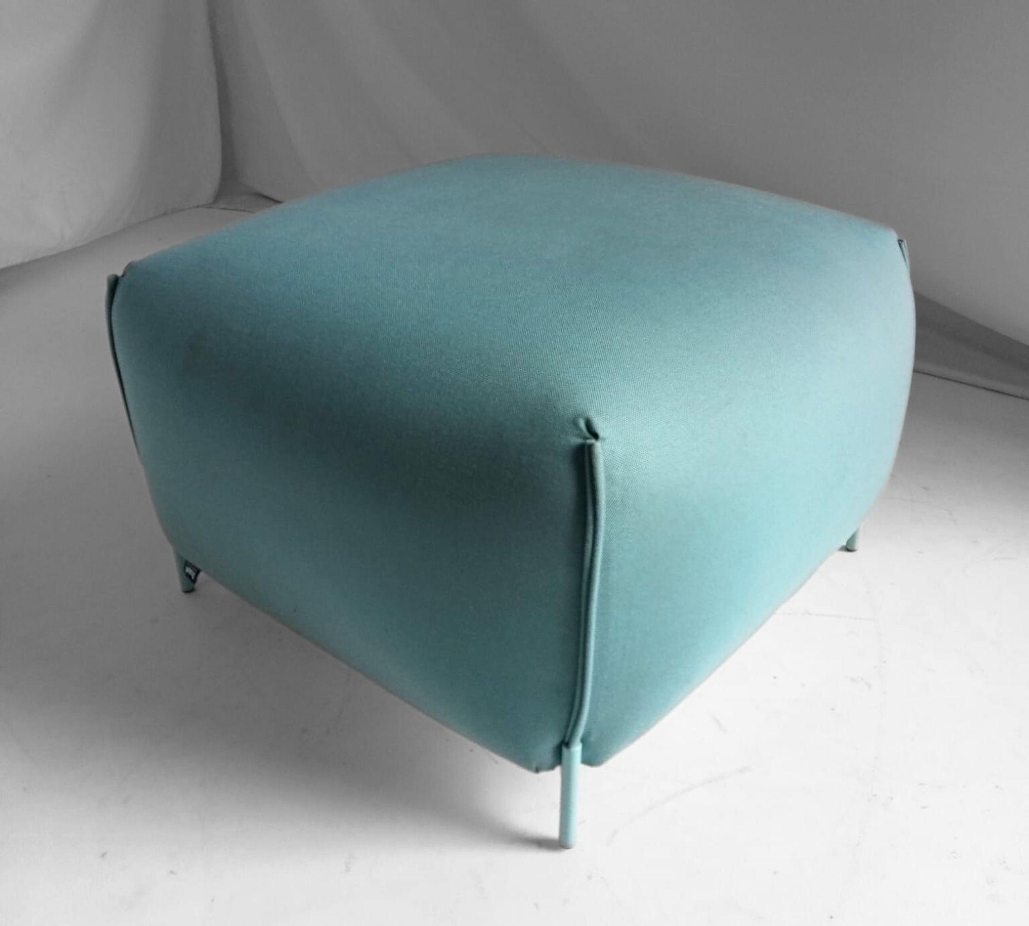 Mochi Pouf Tessuto Metallo Blu 6