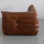 Togo Corner Sofa High Gloss Leather Antique Brown 2