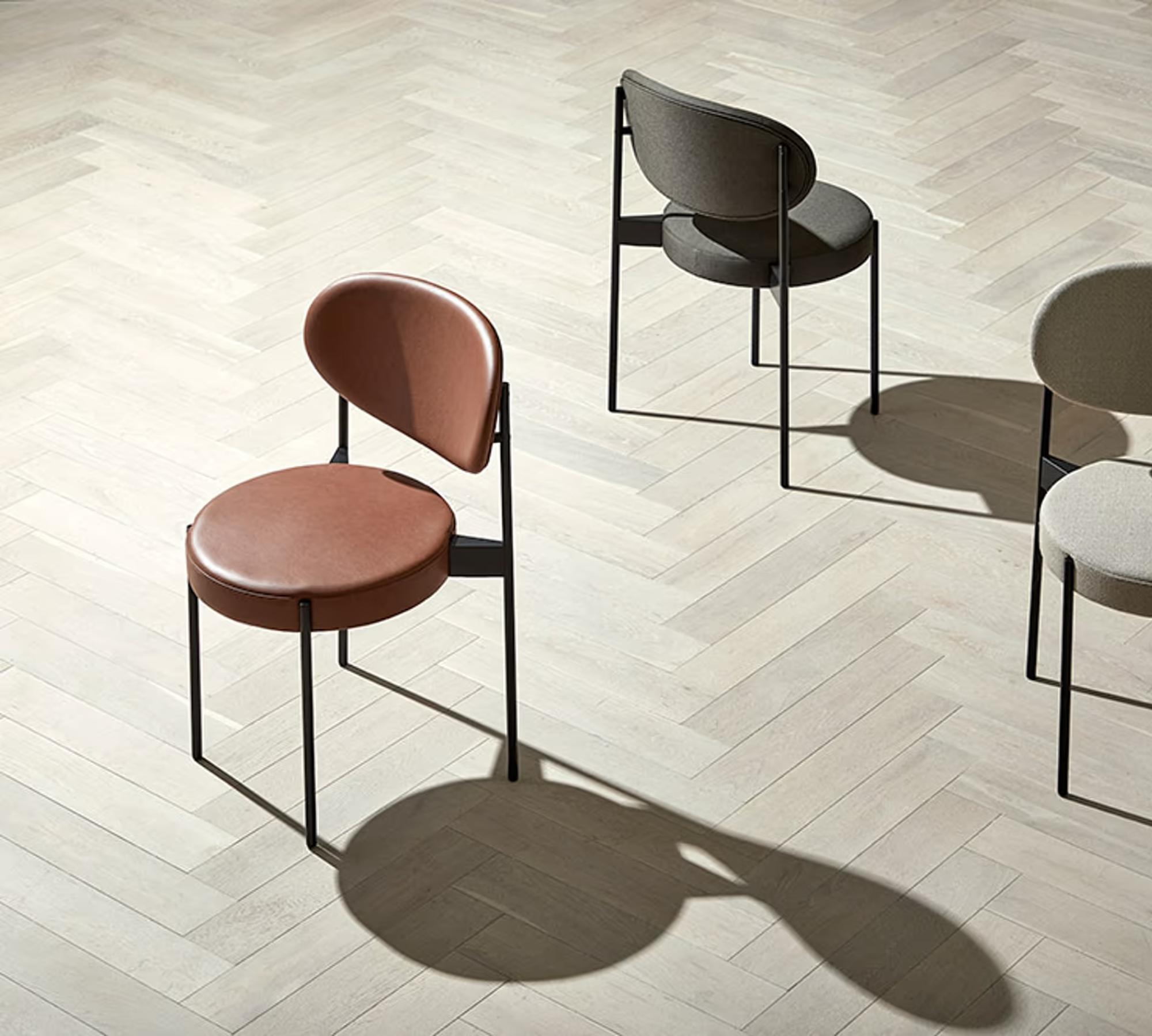 Verner Panton Serie 430 Sedia Pelle Marrone 2