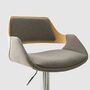 Bar stool veneer and fabric grey 1