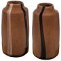 Selena Vase Glas Braun mit Streifen 5