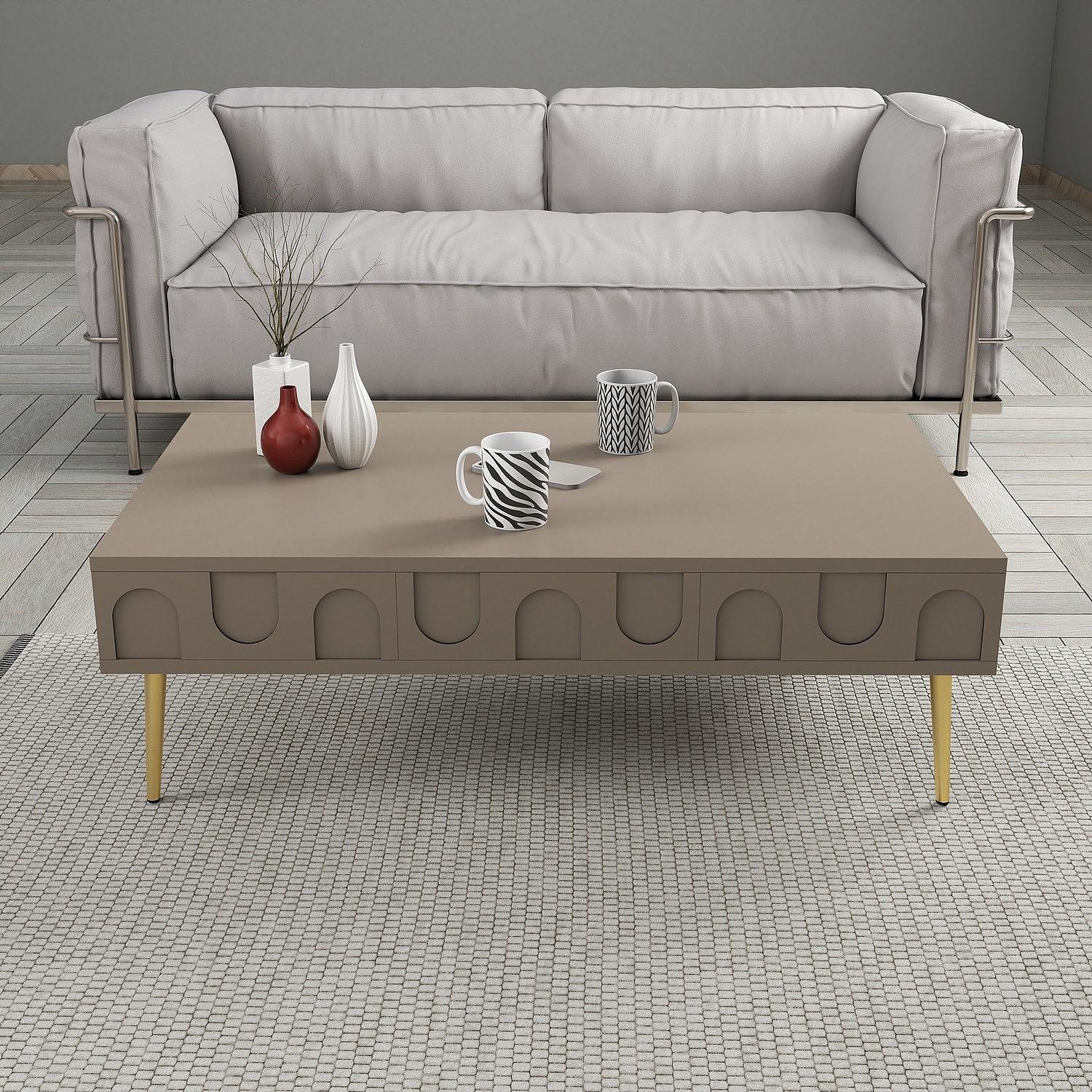 Lyon 33 Couchtisch Holzfurnier Atlas Gold 2