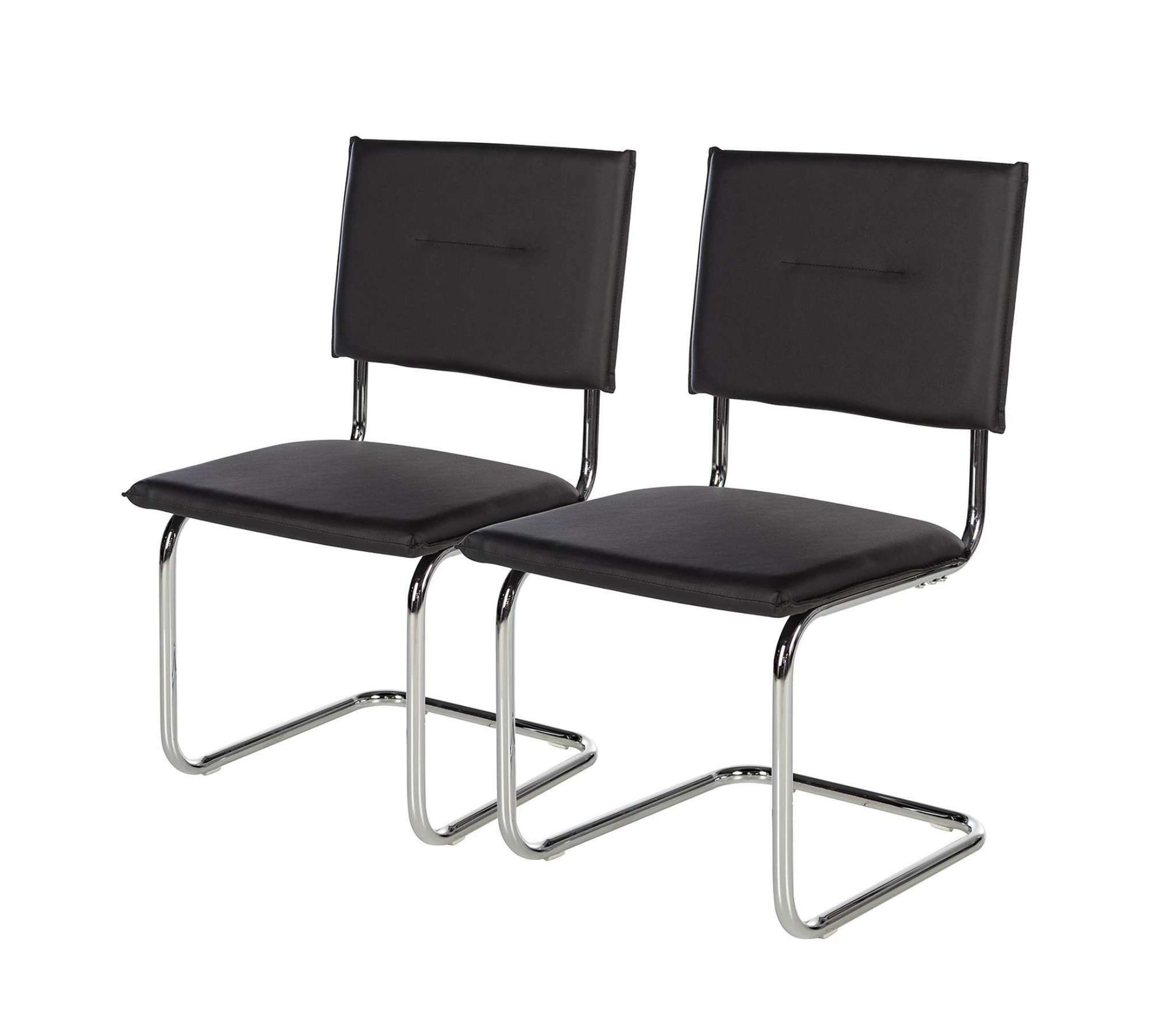 2x Freischwinger Kunstleder Metall Schwarz 0