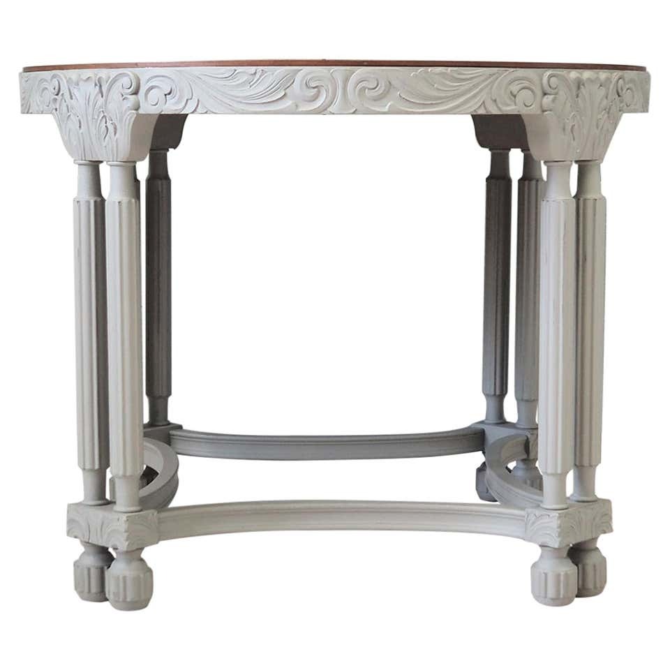 Vintage Coffee Table Wood Grey 1940s 0