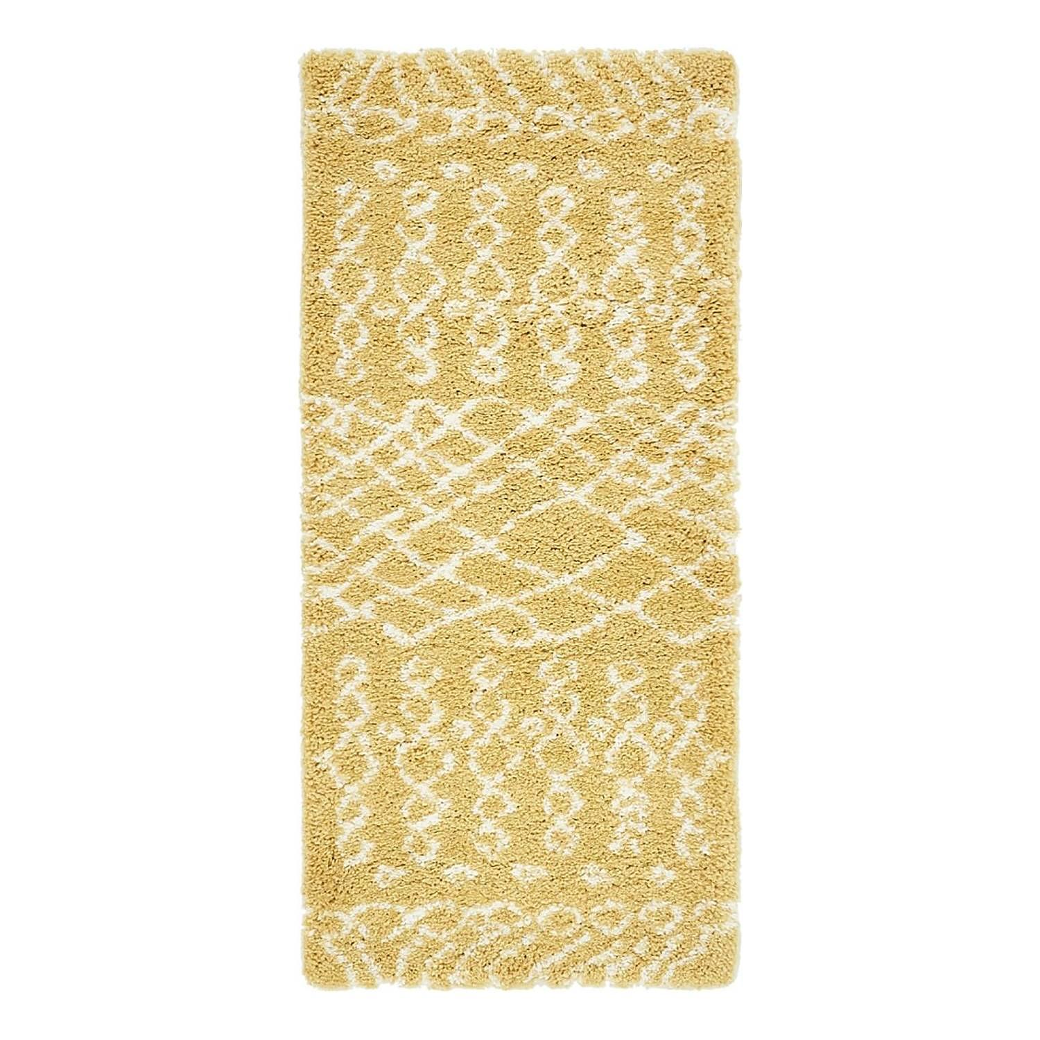 Läufer Temara Shag I Polypropylene Jute Gelb 80 x 185 cm 1