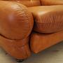 Sessel Leder Braun 1970er Jahre 12