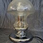 Vintage Pilzlampe Glas Chrom Silber 2