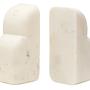 2x Savio Buchstützen Marmor Weiß 2