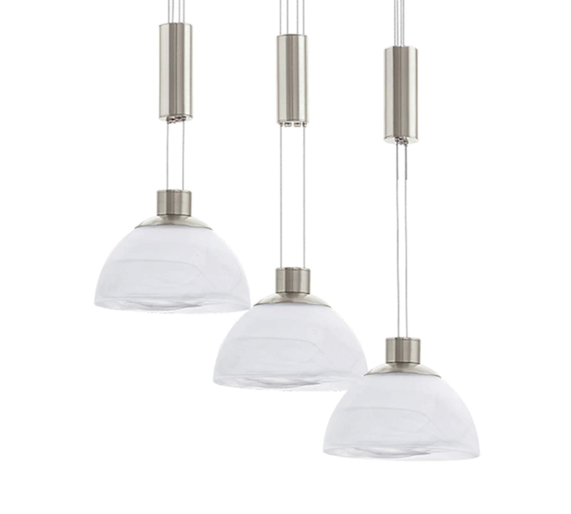 LED Pendelleuchte Alabaster Glas Edelstahl Weiß 0