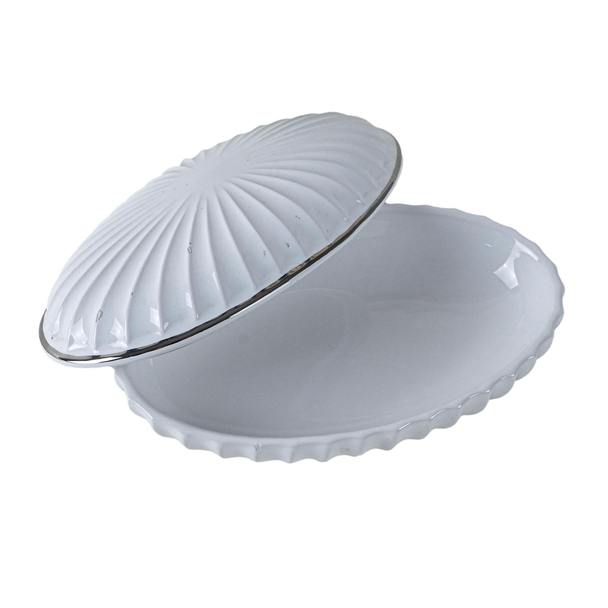 Porcelain shell dish White 1970s 0