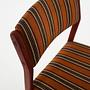 6x Vintage Stuhl Teakholz Textil Braun 1970er Jahre 13