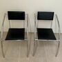 2x 90‘s Stuhl Stahl Leder Schwarz 5