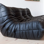 Togo Sofa 3-Sitzer Madras-Leder Schwarz 6