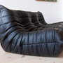 Togo Sofa 3-seater Madras leather Black 6