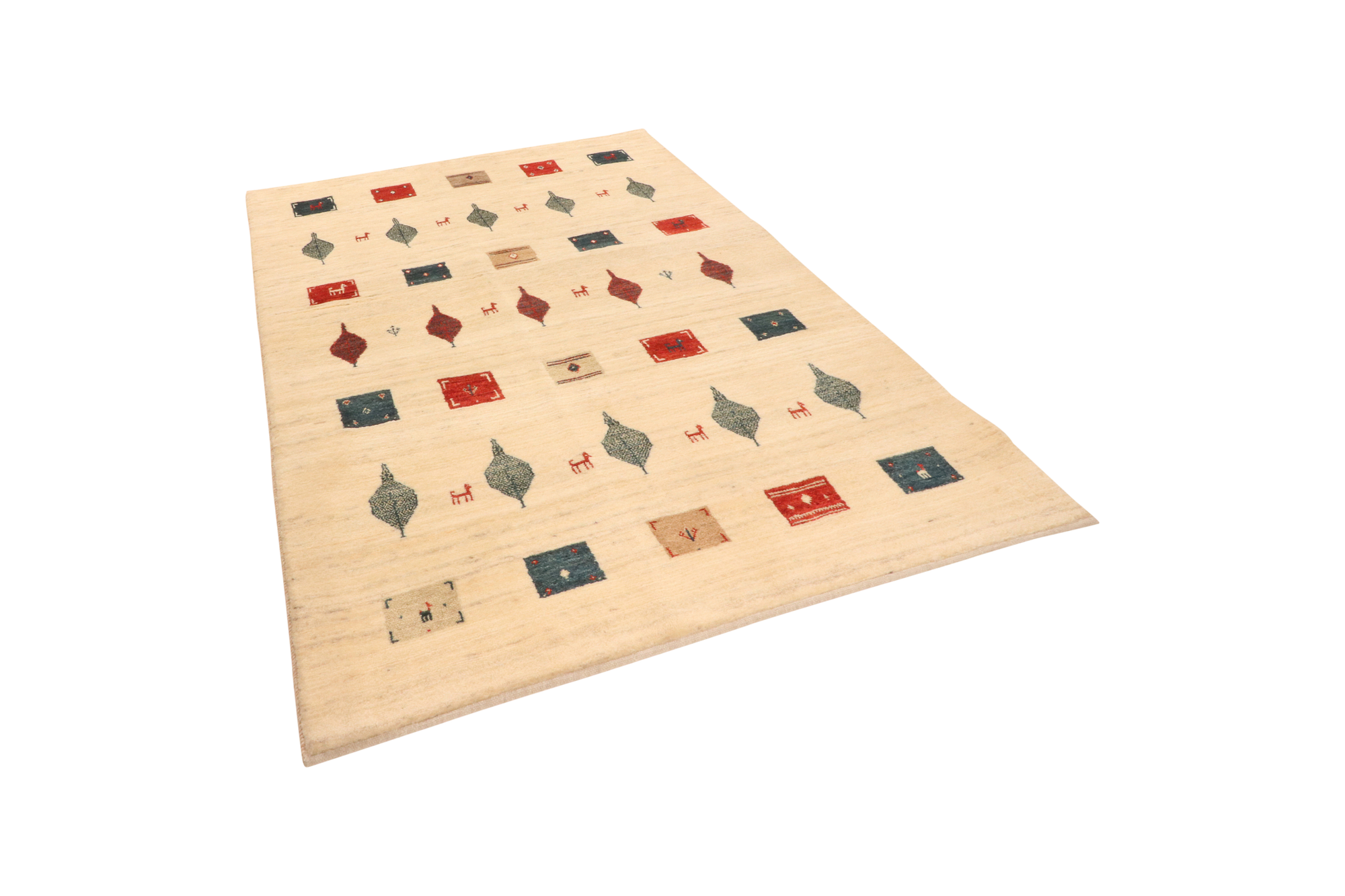 Rizbaf Gabbeh Teppich Wolle Beige 3
