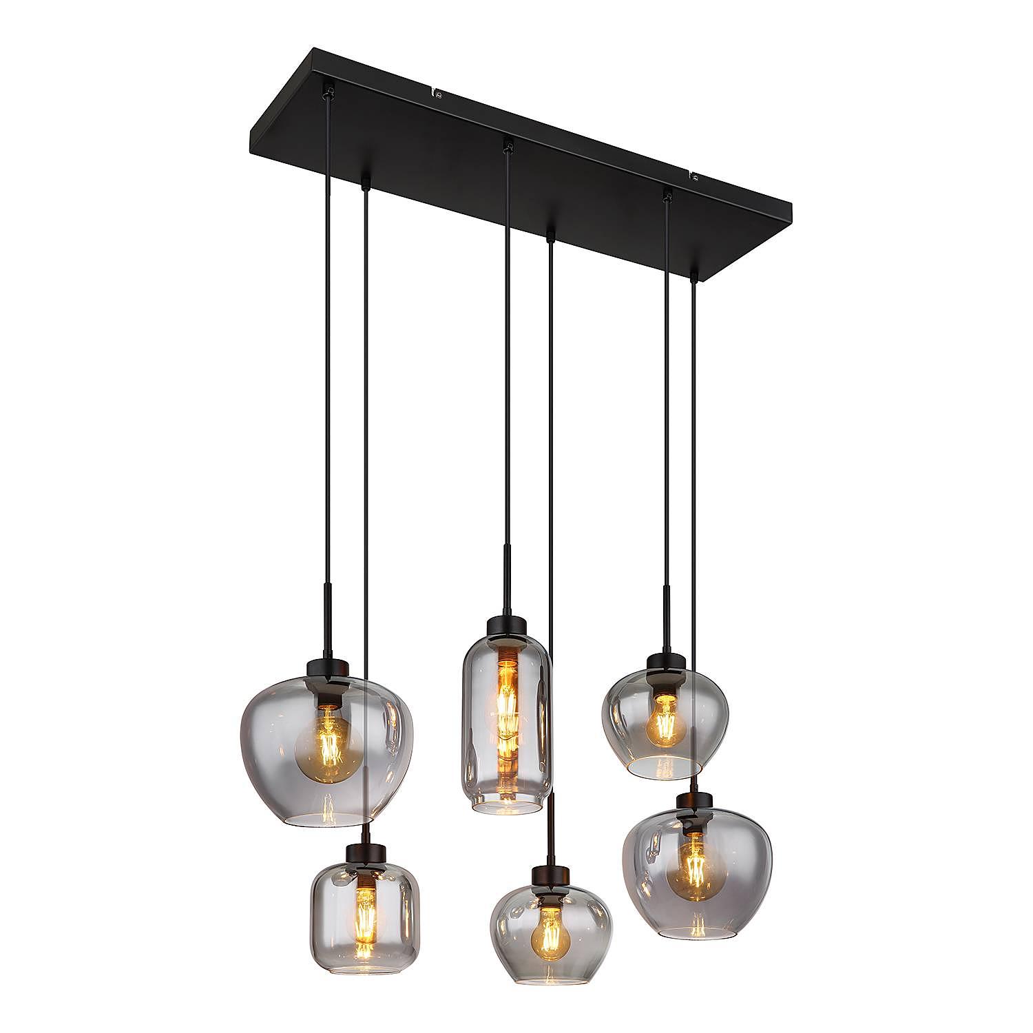 Pendant light Type E 6-Light Colored glass Iron Matte 4