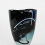 Glass vase Blue 1980s 3