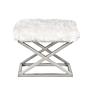 Capraz Plush Pouf Silver White 0