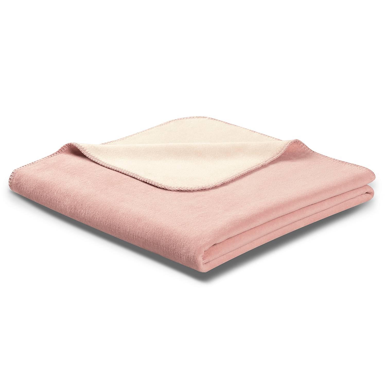 Plaid Doubleface Mischgewebe Altrosa Creme 0