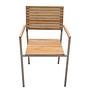 Stacking chair Denver set of 4 steel teak wood brown 1