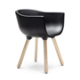 Tulip S Sedia con braccioli Plastica Legno Nero 1