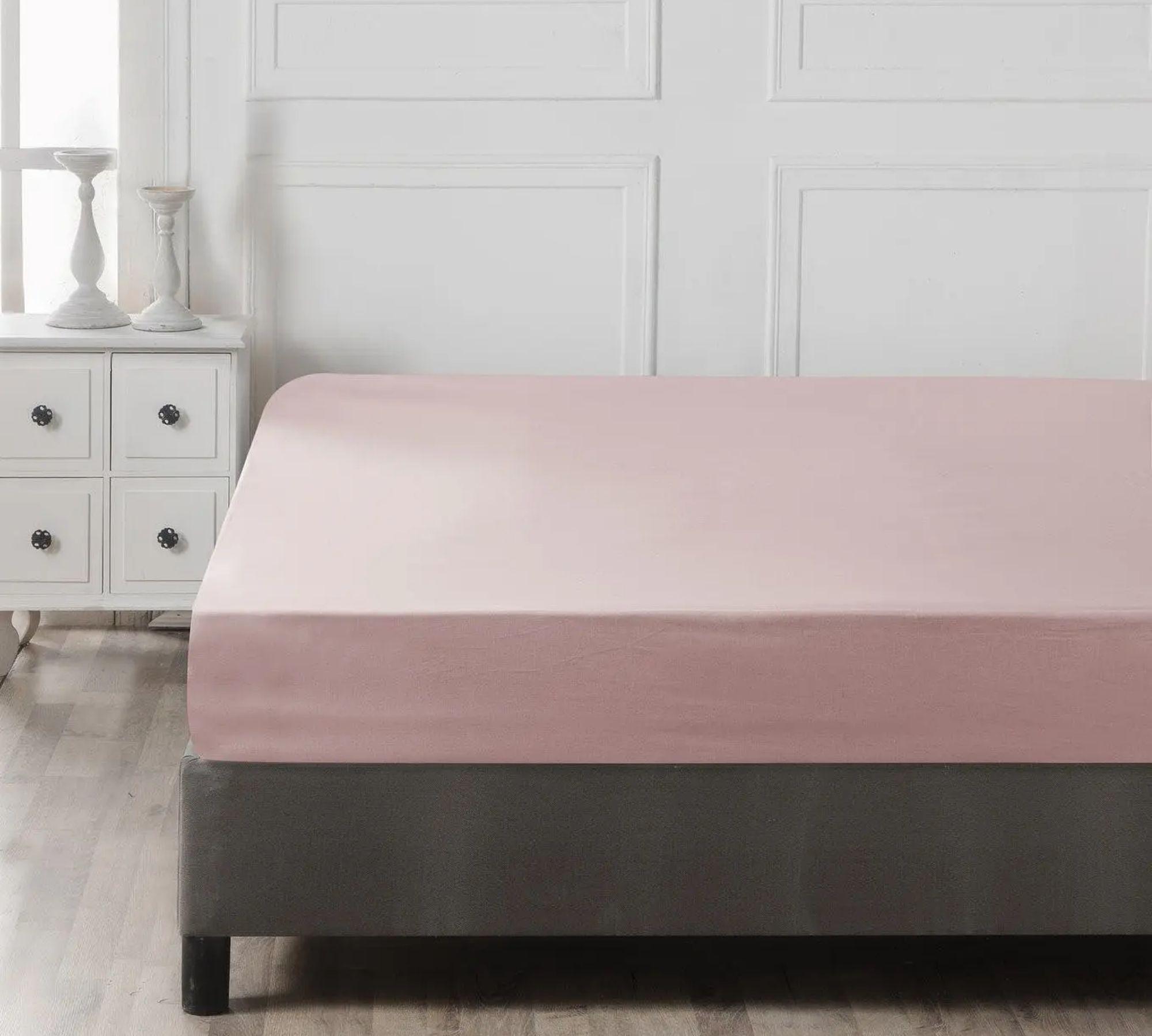 Fitted sheet cotton pink 100cm x 200cm 2