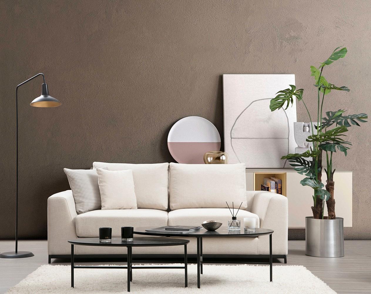 Line 2-Sitzer Sofa Creme 1