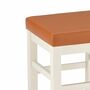2x Square Stool Wood Faux Leather White 1