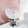 Vintage Tischleuchte Glas Chrom Weiß 8