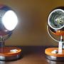 Eyeball Lampen 2er Set Orange 1970er Jahre 1