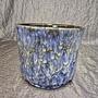 Vintage Blumentopf Keramik Blau 1