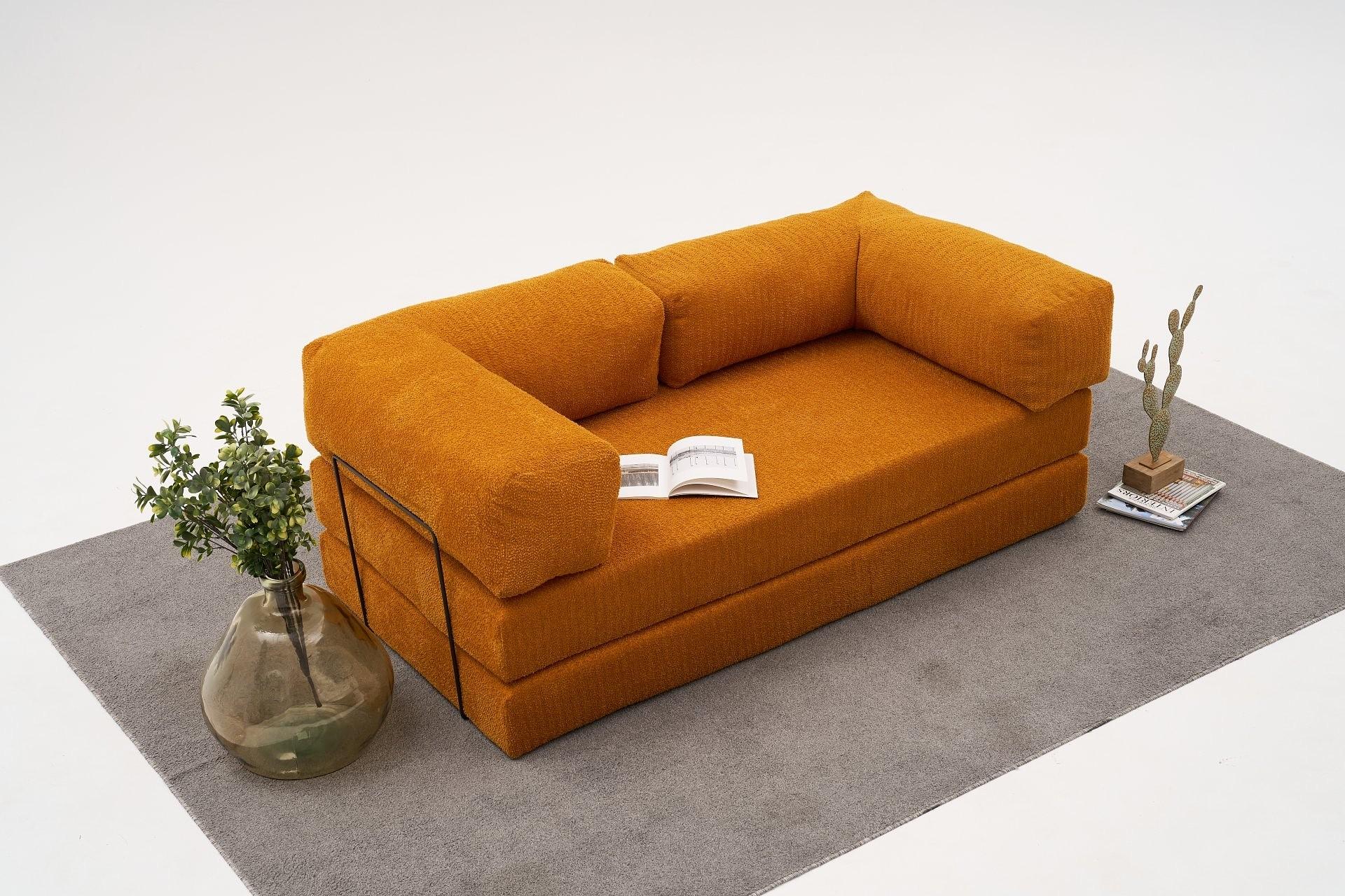 Comfort Schlafsofa 2-Sitzer Orange 1