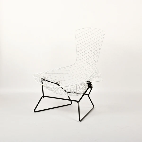 Bertoia Bird Chair Stahl Weißes Gestell 0