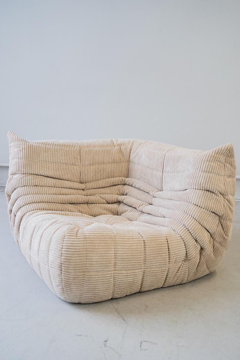 Togo Corner Sofa Cord Beige 4