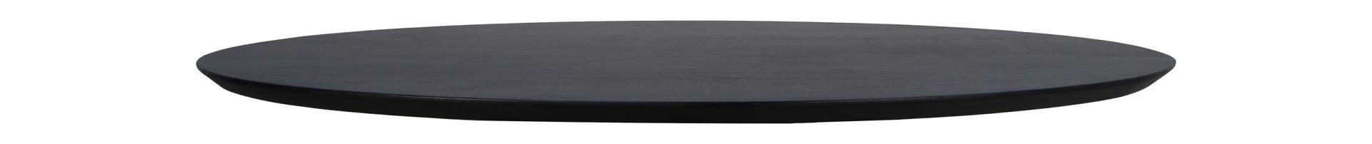Ovale Zurich Tischplatte Akazienholz Schwarz 0