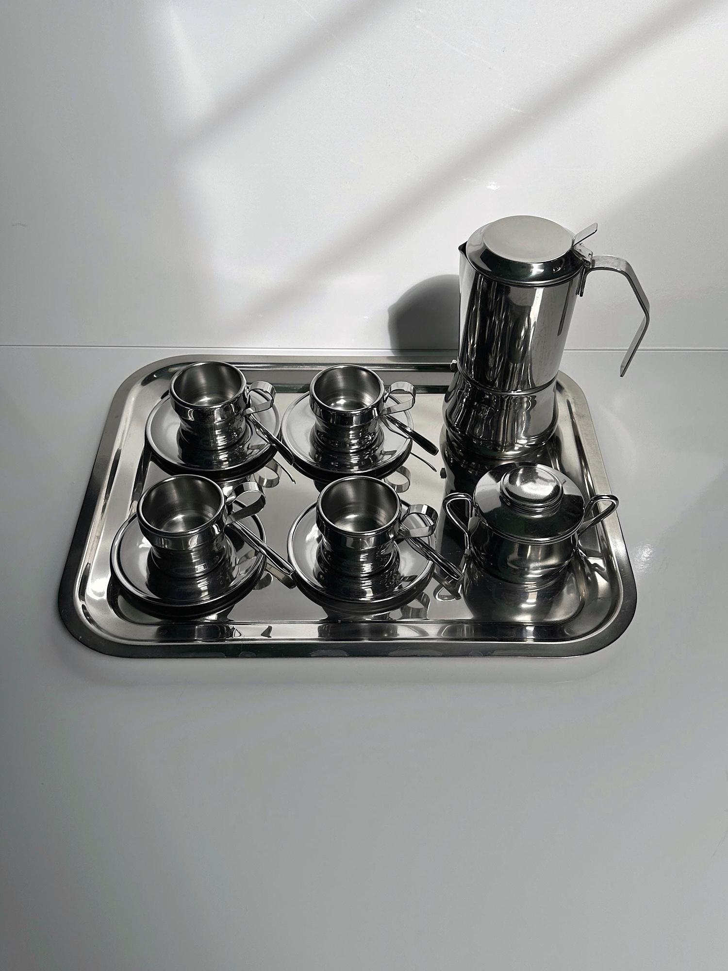 Inox Espresso-Set Tasse für 12 Personen Silber 1