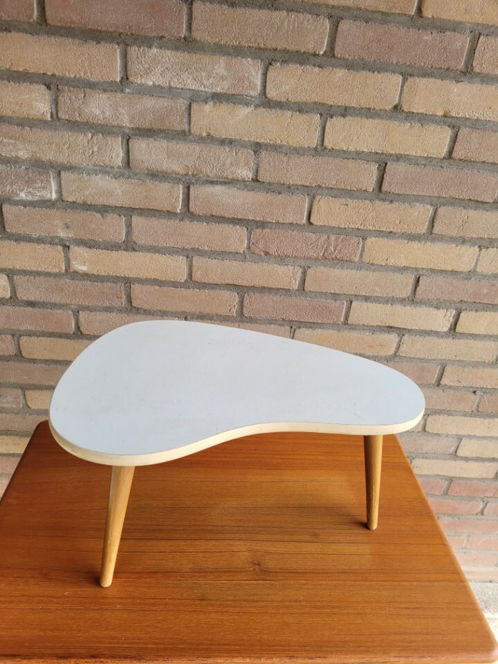 Vintage Nierentisch Holz Weiß 1