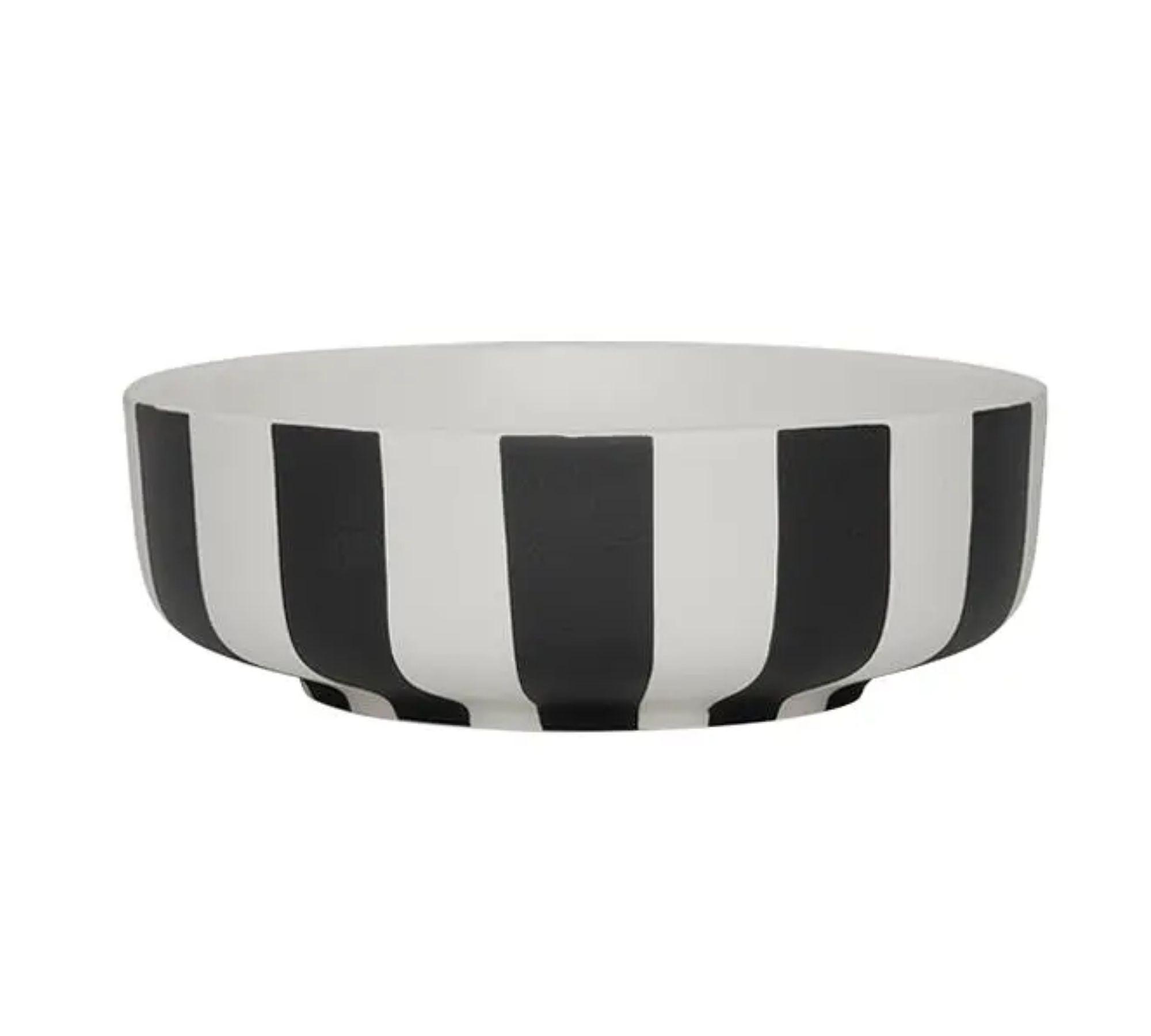 Toppu Kleine Schüssel Feinkeramik Schwarz-Weiss 0