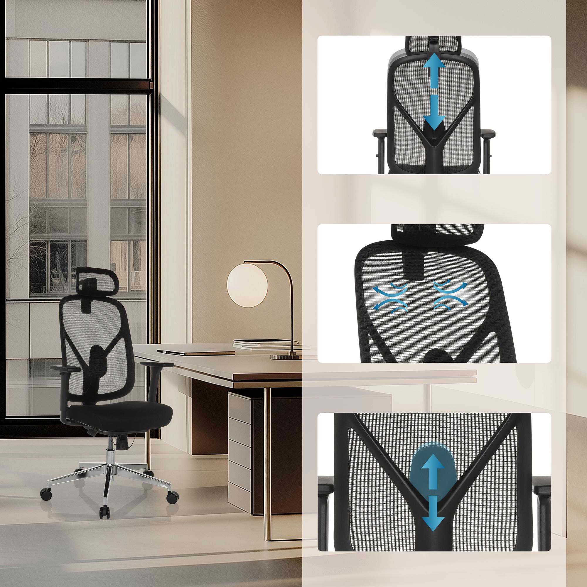 RALOO PRO Bürostuhl Netzstoff Schwarz 3