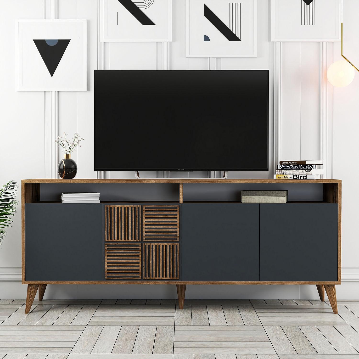 Milan Credenza Noce Antracite 180cm 4