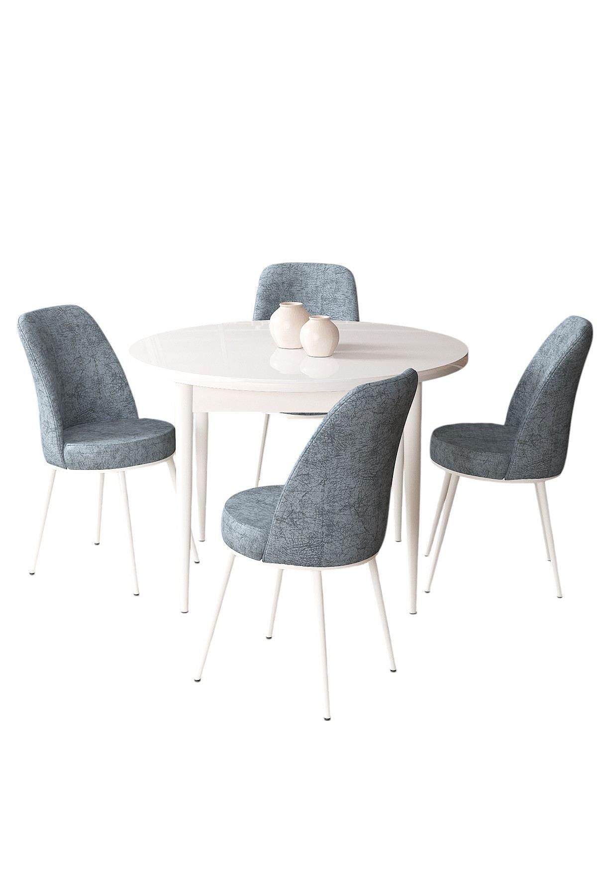 Table Dining room set White and Grey 0