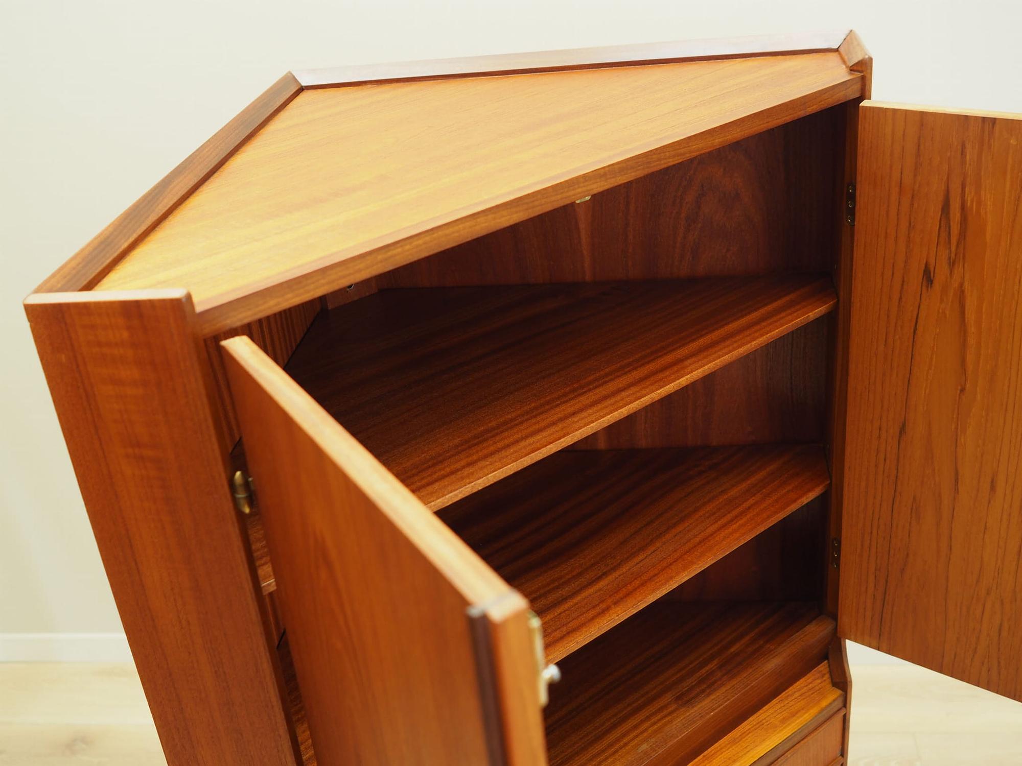Vintage corner cabinet teak brown 1970s 14