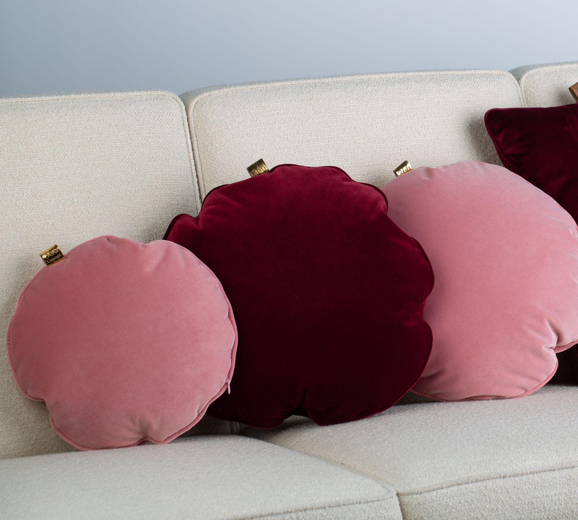 Kissen Circle Cushion Samt Rosa Ø 30cm inkl. Füllung  1