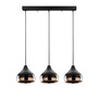 Pendant light 3 elements Adjustable height Black Gold 1