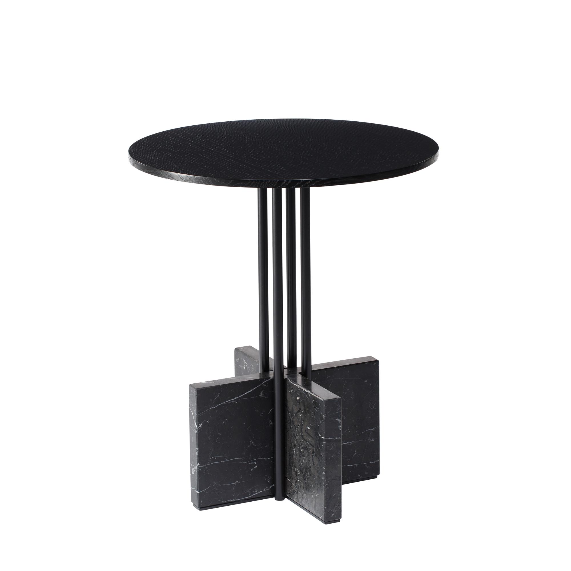 GRAVITY Beistelltisch Eichenholz Marmor Schwarz 0