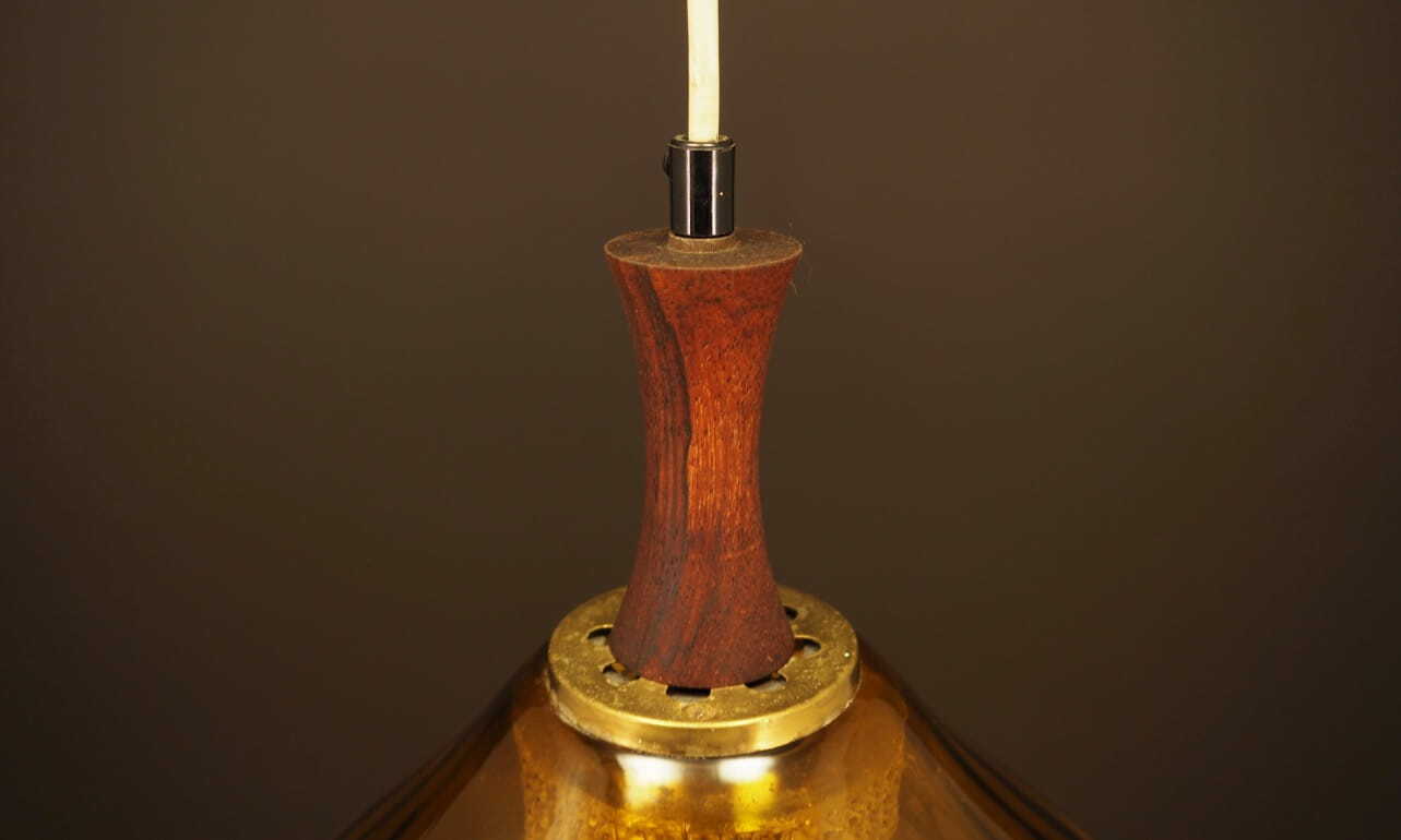 Vintage Pendant Lamp Glass Brown 1970s 4
