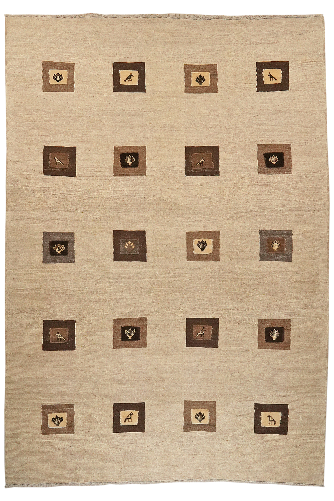 Kilim Gashgai Teppich Hellbraun 0
