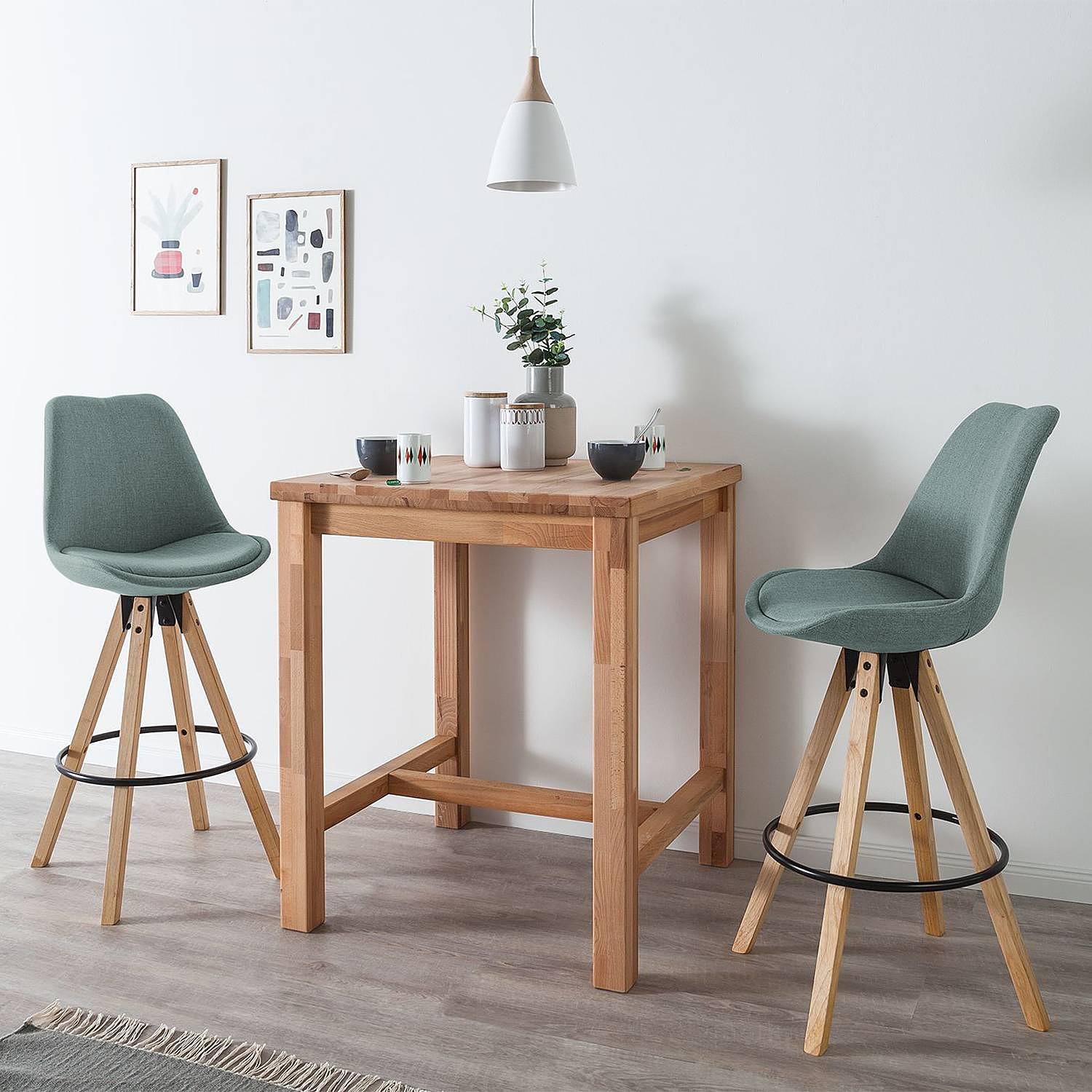 2x Barstuhl ALEDAS Webstoff Cors Mintgrau 2